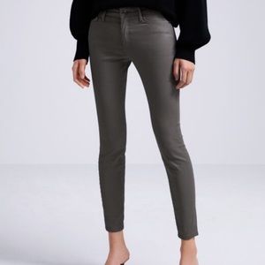 NWT Zara The Skinny Slim Fit Mouse Coated Gray Pants - Size 4